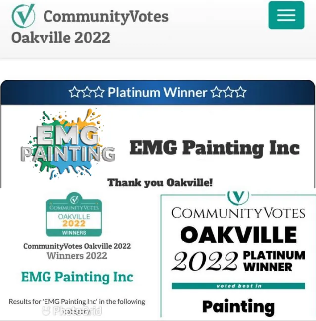 Emg best painting in oakville award