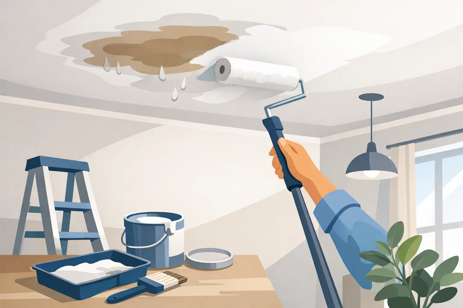 Ceiling Water Stain Painting Done Right